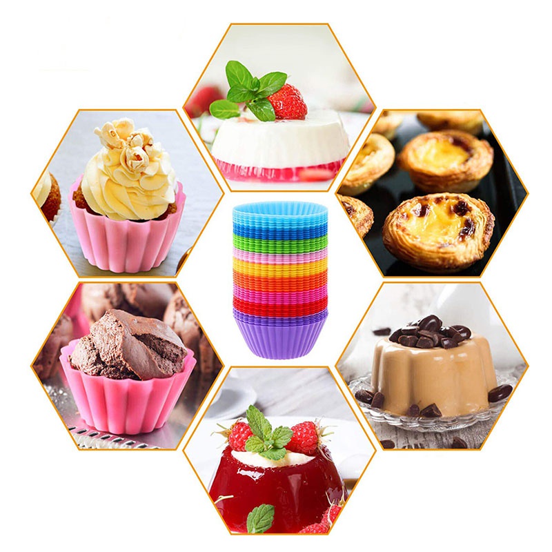 1 Khuôn Silicone Tròn 7cm Làm Bánh Muffin