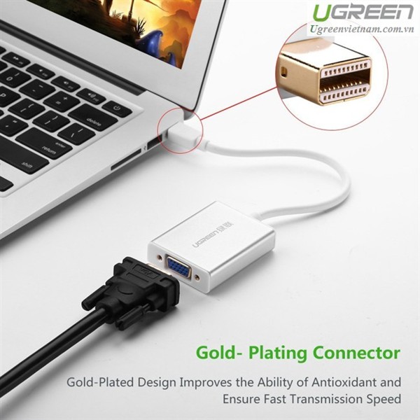 Cáp Chuyển Mini Displayport Sang VGA  - Thunderbolt To VGA - UGREEN 10403 - Hàng Chính Hãng