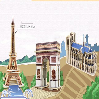 Đồ chơi lắp ráp 3D bằng gỗ hình tháp Eiffel Ti0310