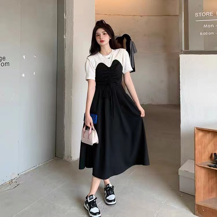 Đầm Nữ Giả Hai Lớp Thời Trang Mùa Hè Phong Cách Hàn Quốc