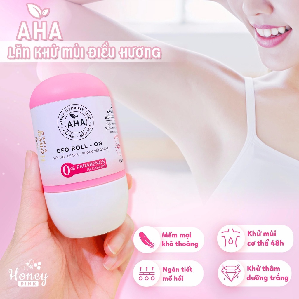 Lăn khử mùi Honey Pink 50ml