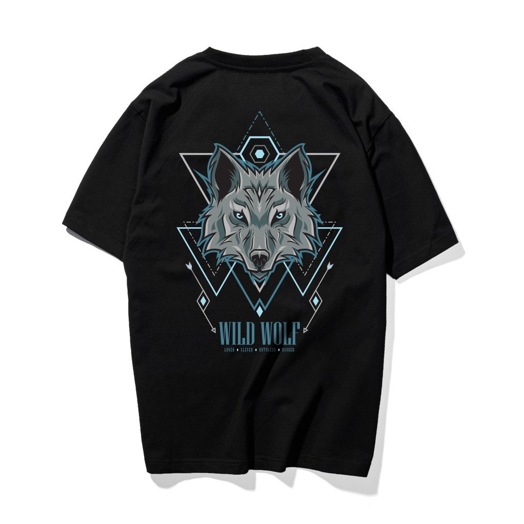 Áo Thun Cotton 100% Unisex Tay Lỡ Form Rộng - Wild Wolf