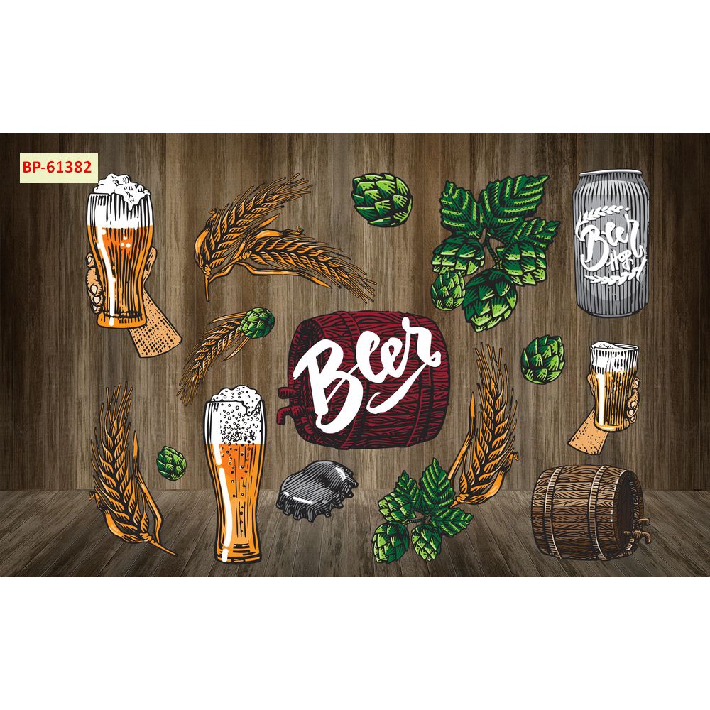 Tranh dán tường quán nhậu cực chất in khổ lớn, màu sắc tươi sáng, độ sắc nét cao, độ bền màu từ 10 năm trở lên