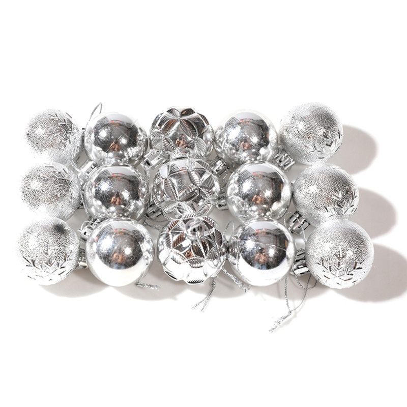 Set 15 Phụ Kiện Trang Trí Cây Thông Noel Chống Vỡ Kích Thước 1.57 &quot;