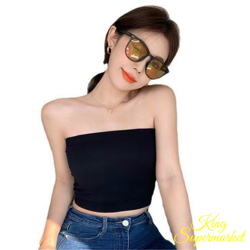 Áo bra 2 dây body có đệm ngực, áo ống dáng croptop chất liệu gân thun co giãn Mẫu HD002 | BigBuy360 - bigbuy360.vn