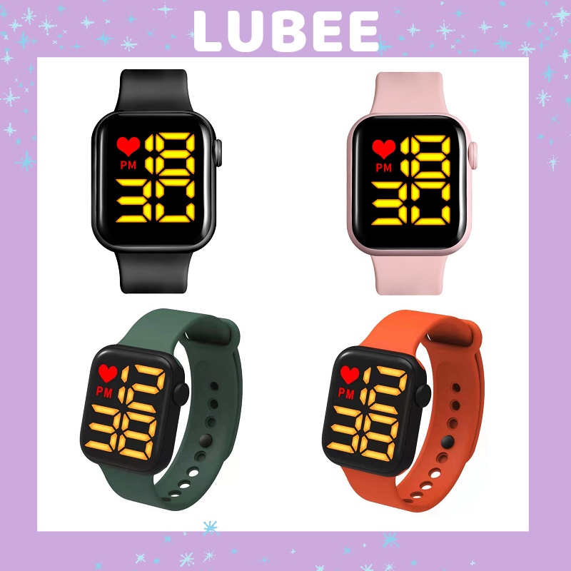 Đồng hồ nữ điện tử thông minh mặt vuông chống nước giá rẻ LUBEE