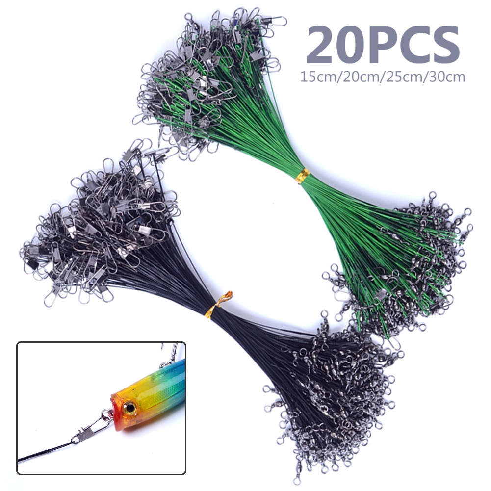 Set 20 Dây Móc Câu Cá Bằng Thép Không Gỉ Chống Cắn