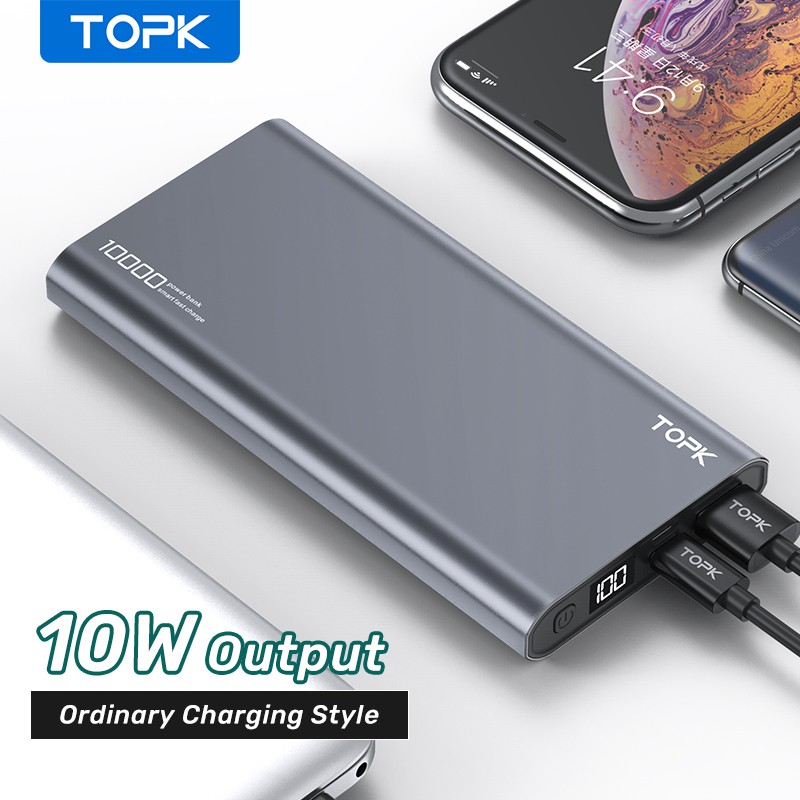 Pin Dự Phòng TOPK I1006P 18W QC3.0 10000mAh Sạc Nhanh Hiển Thị Điện Tử