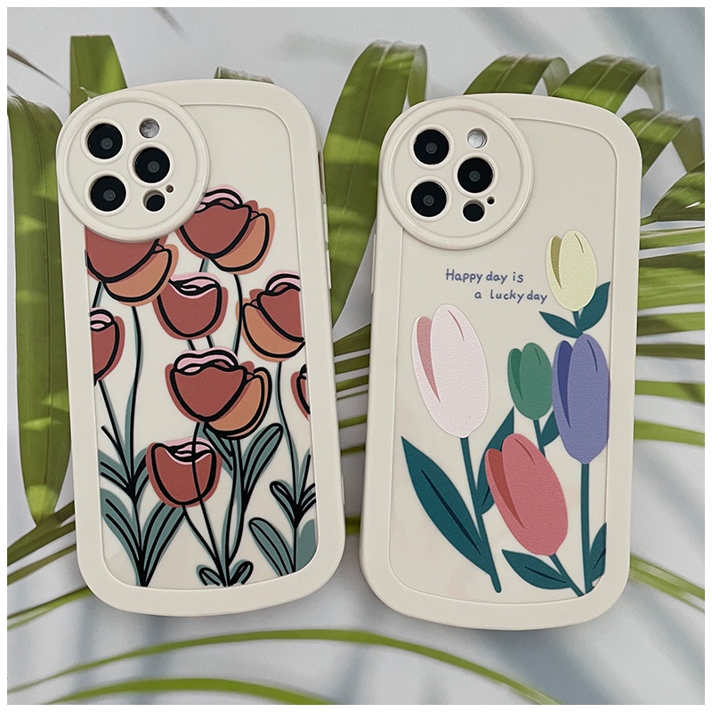 FOR OPPO A17K A57 A77S A39 A37 RENO 7 8 REALME C55 6 PRO 7i 9i C17 C11 C20 C15 C12 C25 C21Y C31 C35 Tulip oval soft case