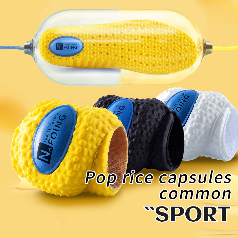 2 Miếng lót giày thể thao NAFOING bằng pu xốp mềm co giãn thoáng khí chống sốc
