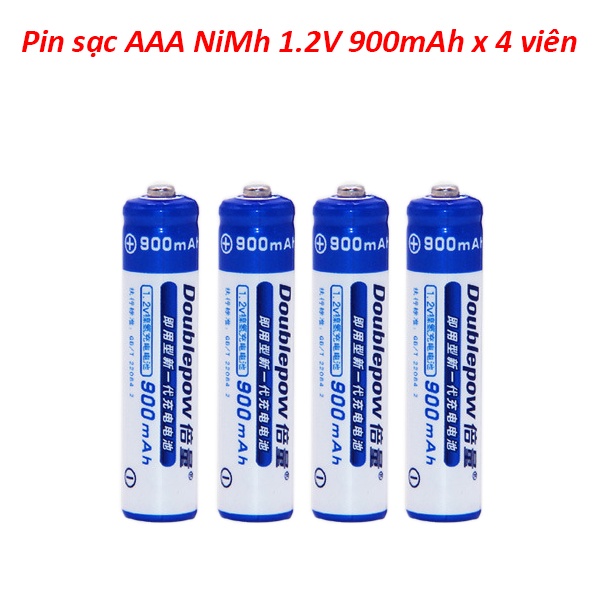 Bộ 4 pin sạc AAA DP 900mAh Cam Kết Dung Lượng Thật