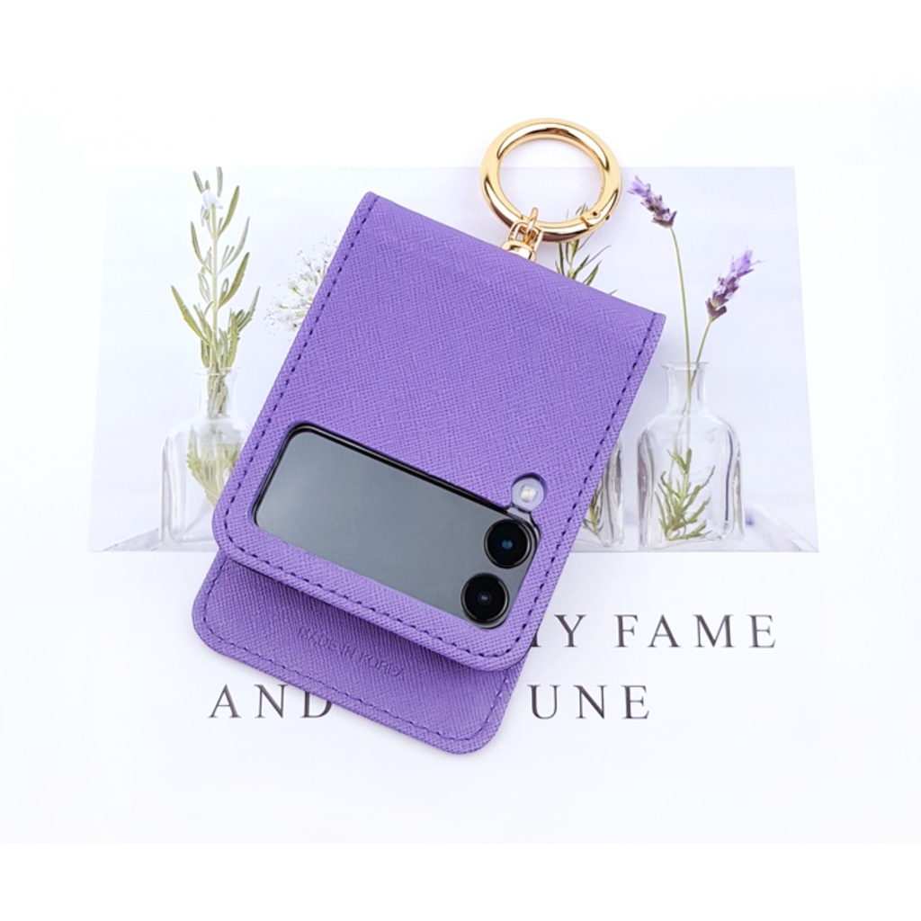Z Bao Da Điện Thoại Nắp Gập Có Ngăn Đựng Thẻ Phong Cách Hàn Quốc Cho Samsung Galaxy Flip 4