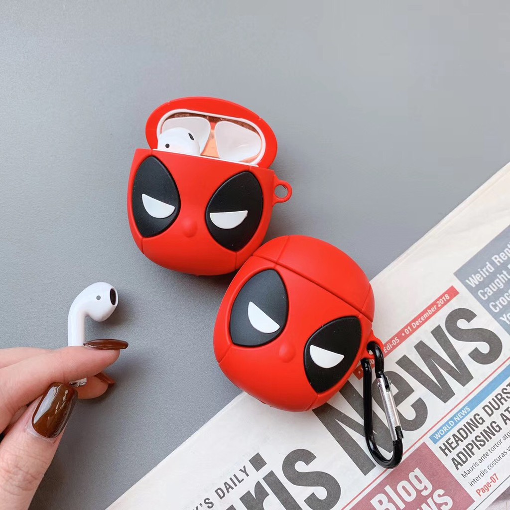 Red Black eyed spiderman funny new airpods case airpod 1 and airpod 2 Apple AirPod Silicone cover Cool