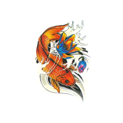 Miếng Dán Hình Xăm Cá Chép Chống Nước Cho Nam