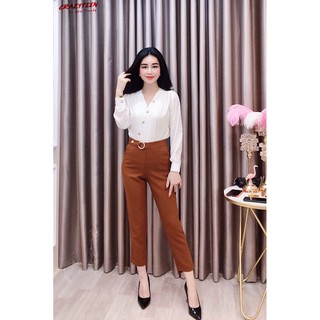 Quần tây đắp khoen công sở thiết kế CRAZYTEEN (QC0094)