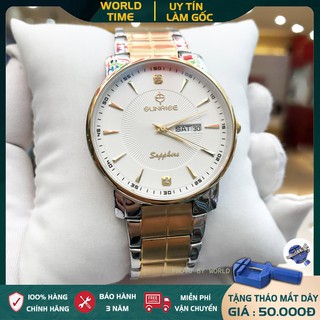 Đồng Hồ Nam Sunrise DM747SWC 3W [Chính Hãng Full Box] Kính Sapphire Chống Xước, Chống Nước, Dây thép 316L