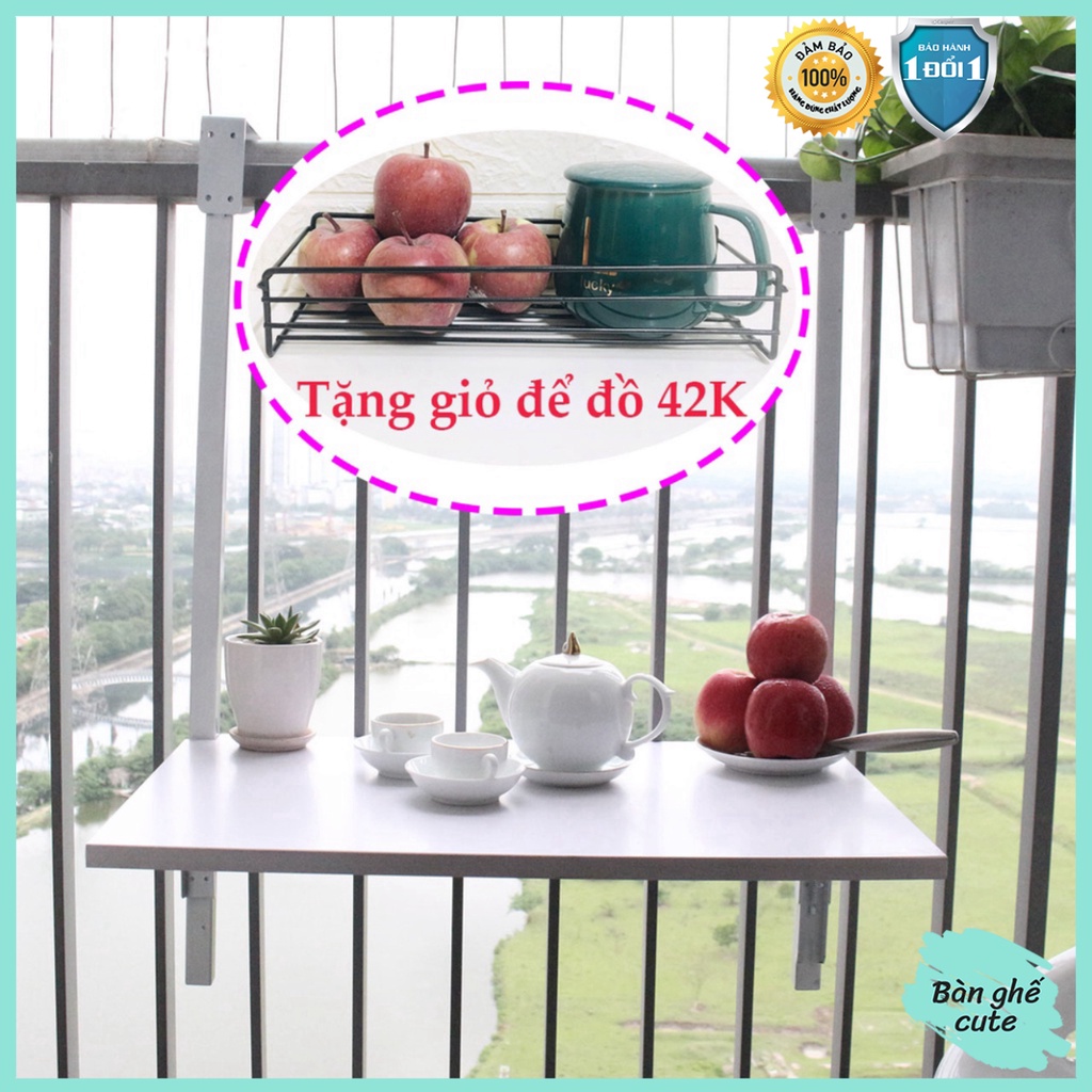 Bàn treo ban công gấp ngọn TopV để uống trà cafe gỗ nhựa cao cấp chuyên cà phê ngoài trời bộ chung cư Bàn Ghế Cute