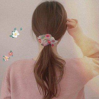 Cột Tóc Scrunchies Hoa-Voan lưới Mềm Mại