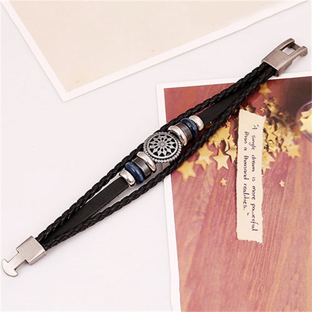 Vòng tay da hợp kim phong cách cổ điển cá tính danh cho nam và nữ