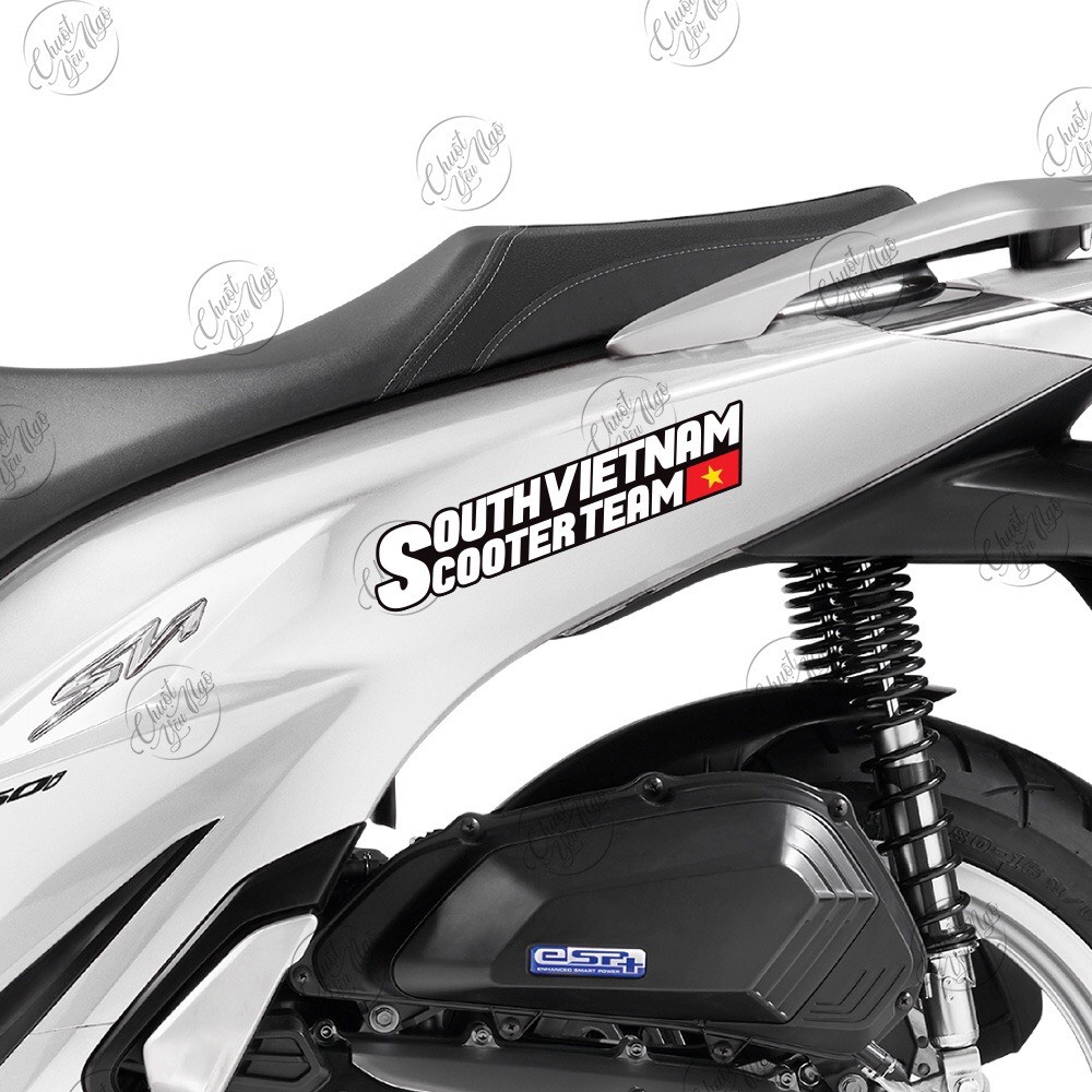 Tem logo decal tem sticker SOUTH/VIETNAM/SCOOTER/TEAM hội nhóm xe tay gas dán trang trí xe máy NT 62
