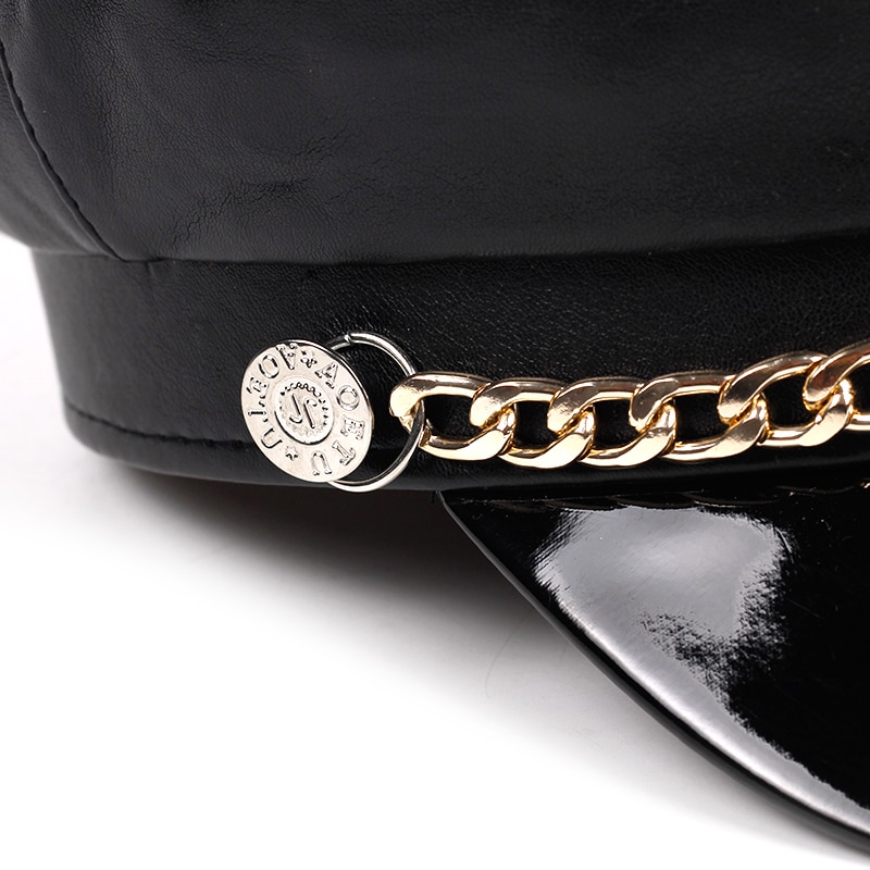 Mũ nồi beret màu trơn có dây cột thời trang đường phố dành cho nữ