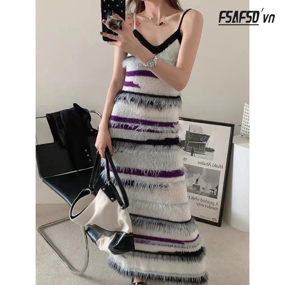 Đầm Yếm Dáng Dài Thời Trang Mùa Thu 2022 Dành Cho Nữ