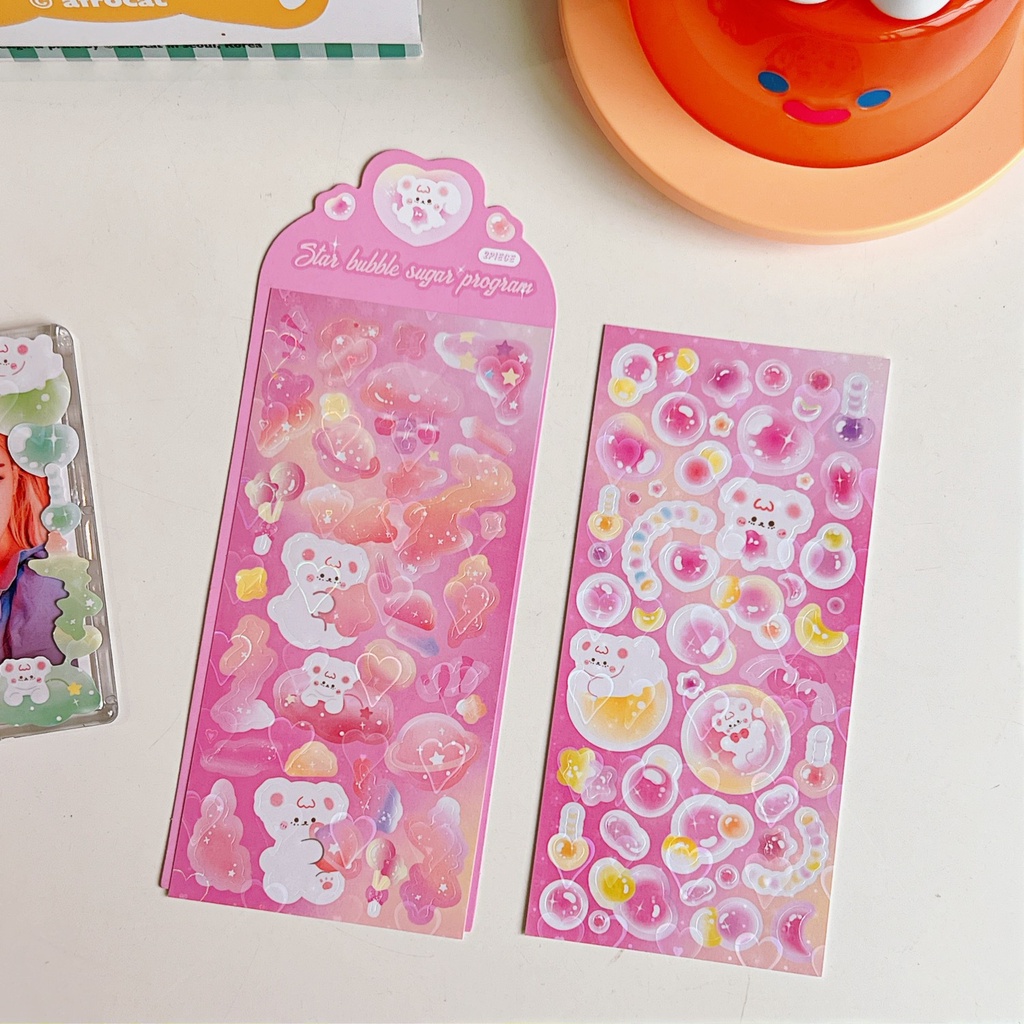 Sticker Họa Tiết Dễ Thương Sáng Bóng Trang Trí Sổ Tay