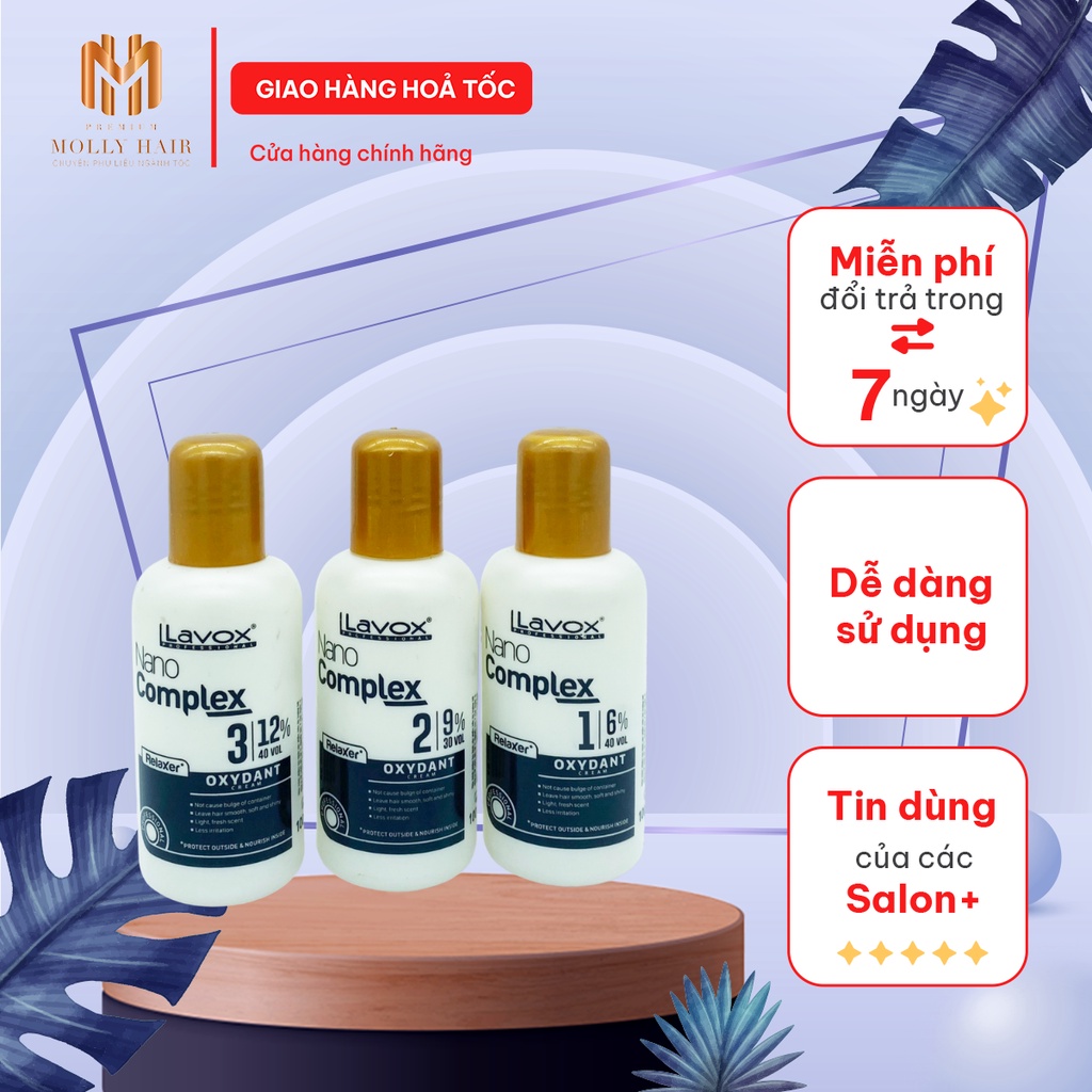 Oxy Trợ Nhuộm MollyHair Nano Complex ( 6%, 9%, 12% ), mùi thơm và không xót rát da đầu 100ml