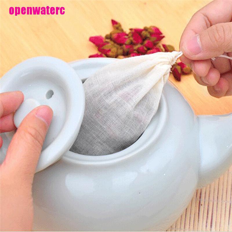 10 Túi dây rút cotton mỏng cỡ lớn 8x10cm đựng thảo dược tái sử dụng tiện ích