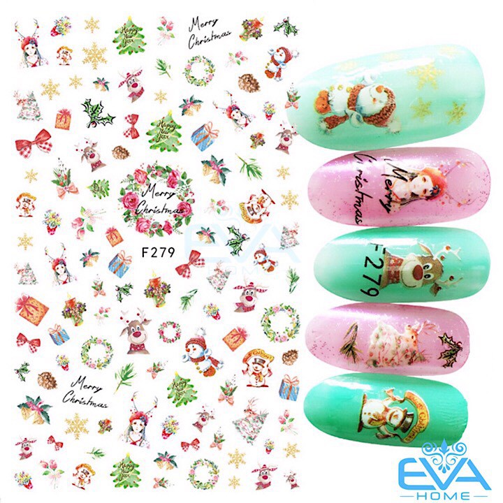 Miếng Dán Móng Tay 3D Nail Sticker Tráng Trí Noel Giáng Sinh F279