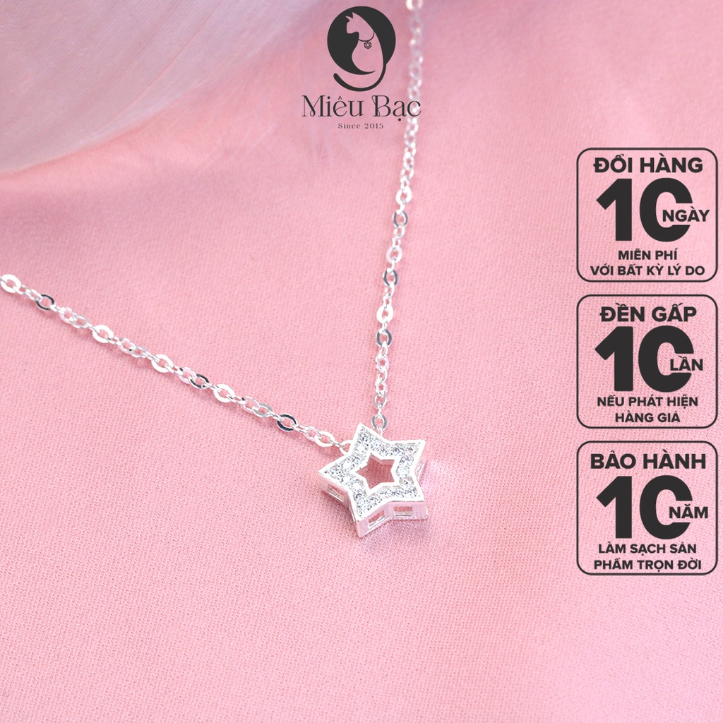 Dây chuyền bạc nữ ngôi sao đính đá chất liệu bạc s925 thời trang phụ kiện trang sức nữ Miêu Bạc D400812