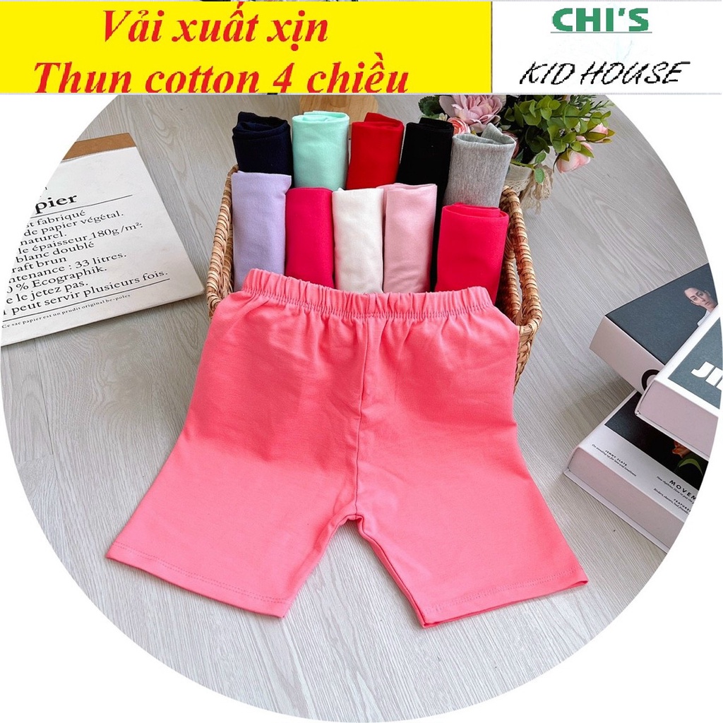 [VẢI XUẤT XỊN/ 25-55KG] QUẦN LEGGING ĐÙI QUẦN ĐÙI TRƠN THUN COTTON 4 CHIỀU CHO BÉ GÁI/TRAI