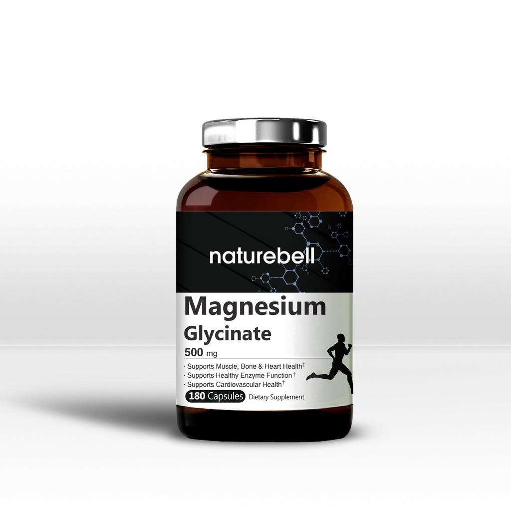 Bột Magnesium Glycinate Naturebell hỗ trợ mạnh mẽ sức khỏe xương, tim mạch và cơ.