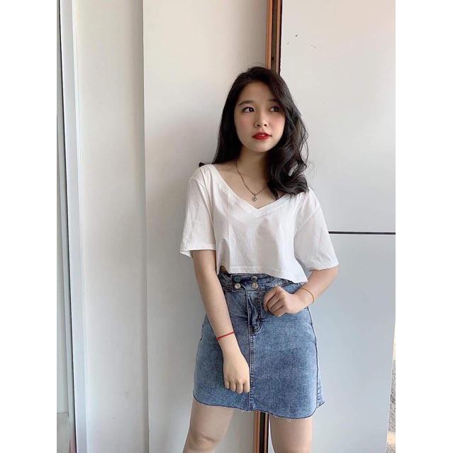 Hot- ÁO CROPTOP CỔ TIM Freesize - 603