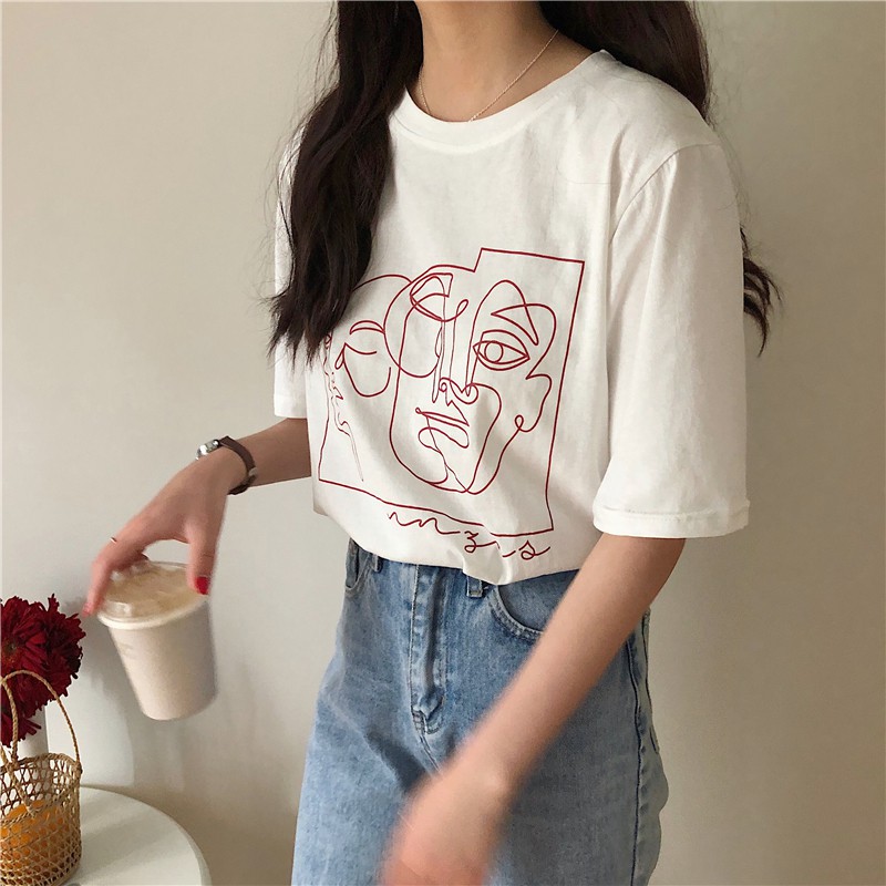 Áo Thun Tay Ngắn Dáng Rộng Trẻ Trung Thiết Kế Đơn Giản Phong Cách Hàn Quốc | BigBuy360 - bigbuy360.vn