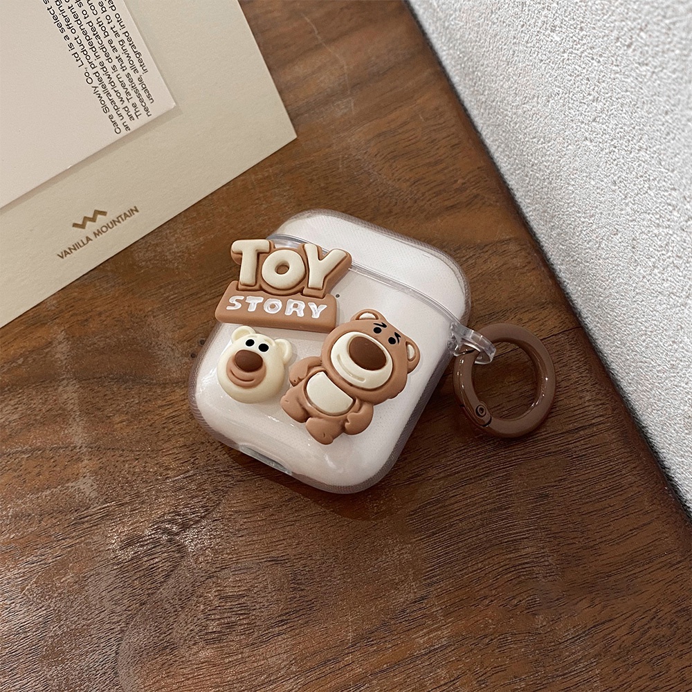 Vỏ Bảo Vệ Hộp Sạc Tai Nghe Airpods 1/2/3/pro Bluetooth Không Dây Mềm Hình Chú Gấu Nâu 3D Dễ Thương