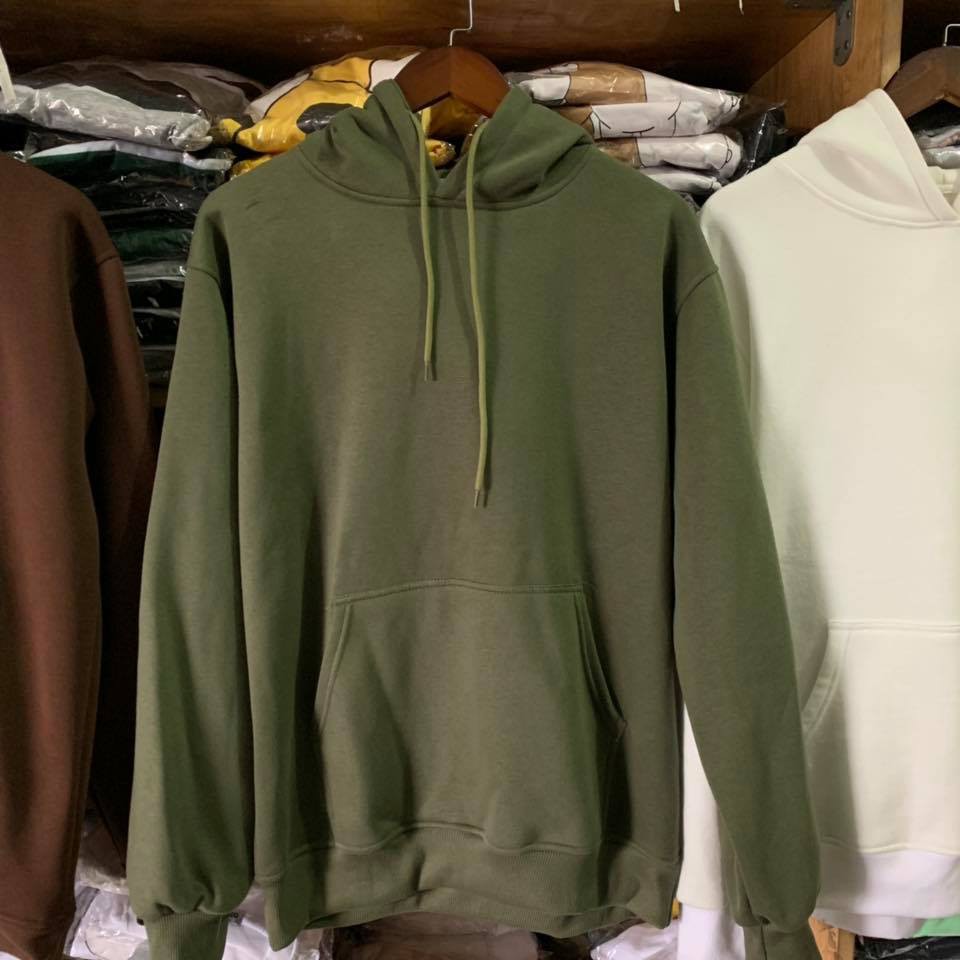 Áo Hoodie Trơn Basic Nỉ Lót Bông Form Unisex Nam Nữ Ullzang