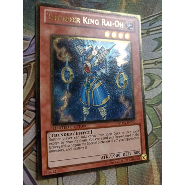 Lá thẻ bài Yugioh chính hãng - Thunder King Rai-Oh - GLD3-EN020 - Gold Rare