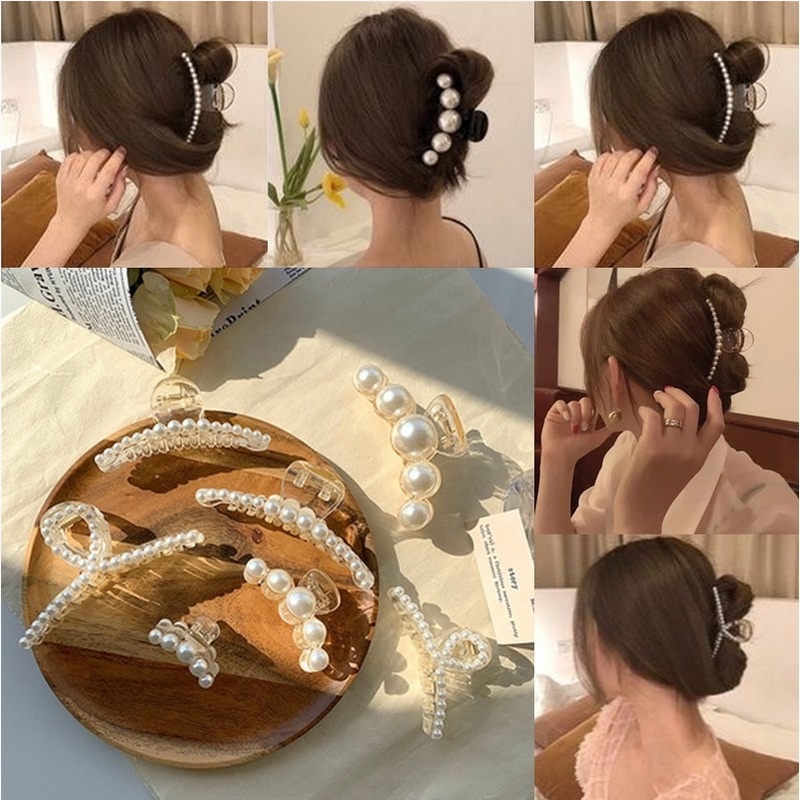 Kẹp tóc ngọc trai thanh lịch thời trang Hàn Quốc cho nữ nhiều kiểu tùy chọn