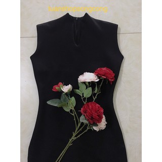 Váy umi cổ trụ V xẻ tà