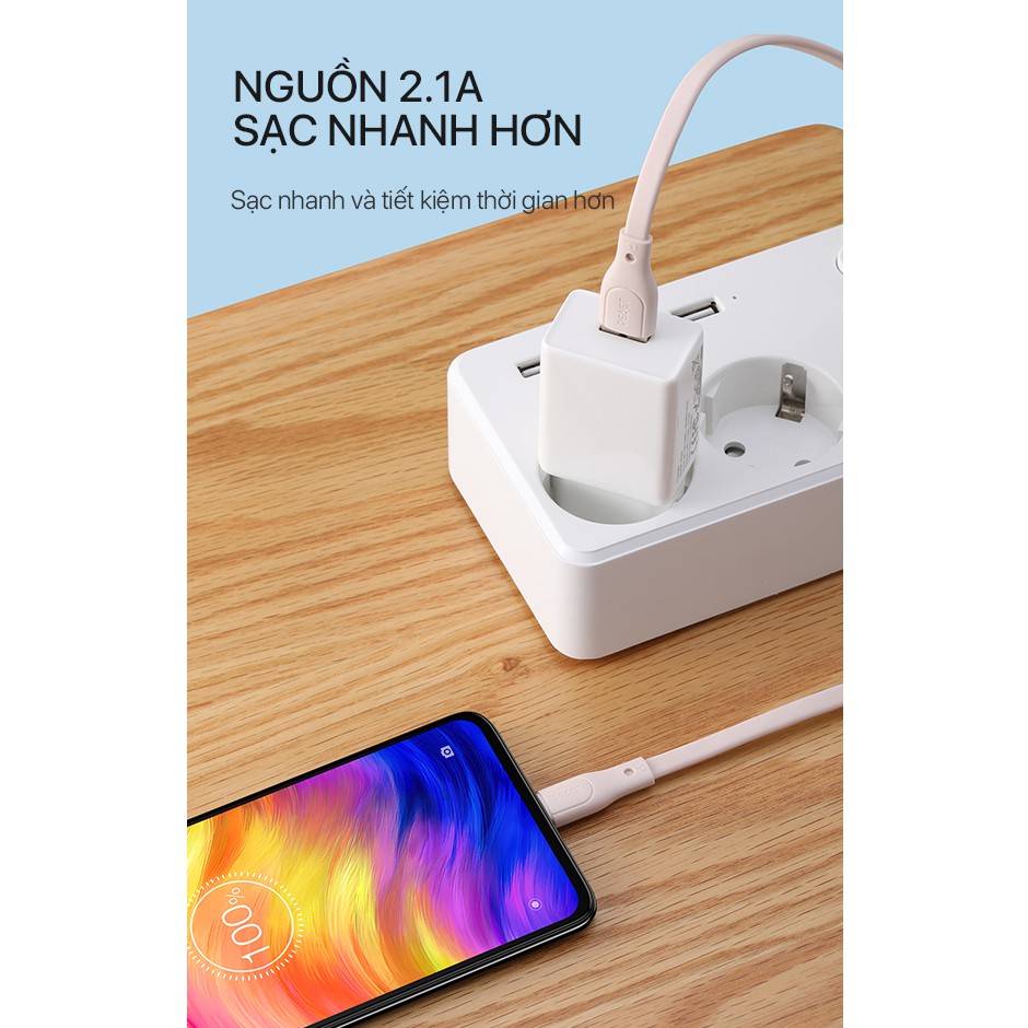 Cáp Sạc Lightning/Micro/Type-C ROBOT - Dài 100CM  RGL100/RGC100/RGM100 Tương Thích Với Các Dòng iOS/Android | BigBuy360 - bigbuy360.vn