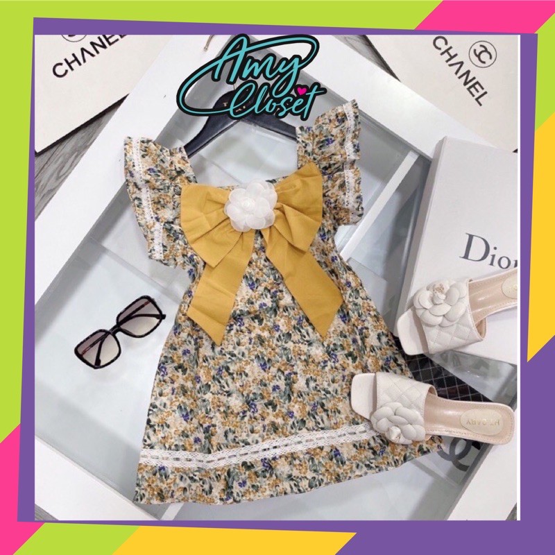 VÁY HOA NHÍ NƠ XINH TAY CÁNH TIÊN VIỀN REN