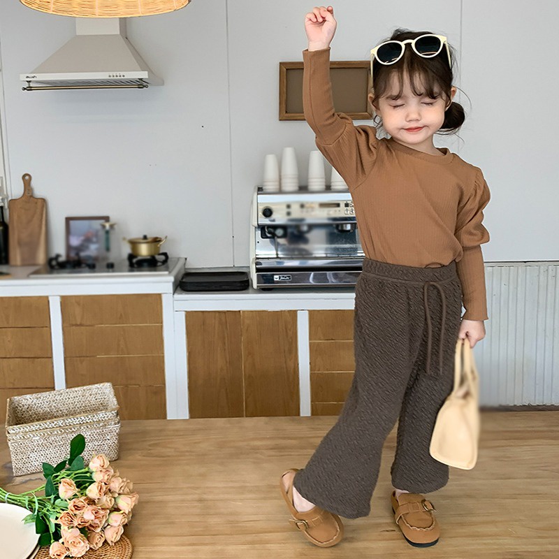 Quần Thể Thao Ống Rộng Thời Trang Xuân Thu Phong Cách Hàn Quốc Cho Bé Gái