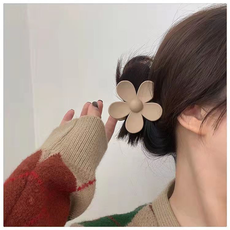 Kẹp Tóc Màu Nâu Bằng Nhựa Acrylic Phong Cách Hàn Quốc Dành Cho Nữ
