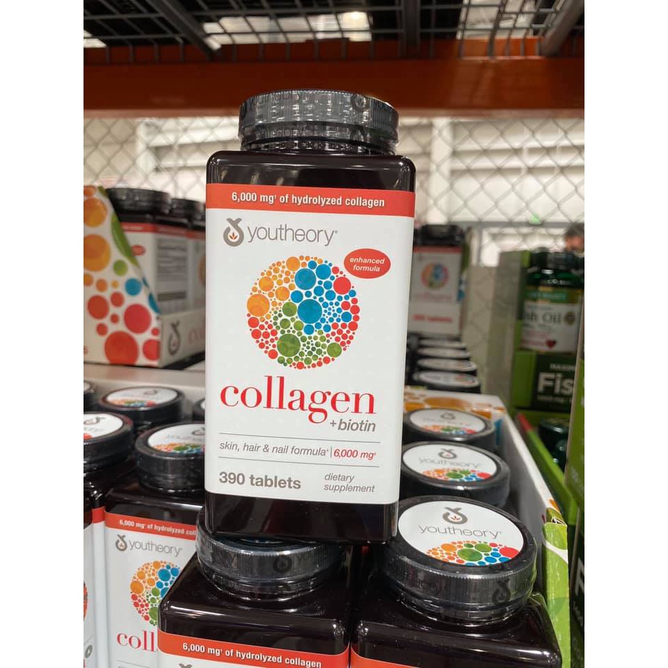 Mẫu Mới Nhất Viên Uống Bổ Sung Collagen Youtheory +BIOTIN Chính Hãng Mỹ 390 Viên Type 1,2&amp;3