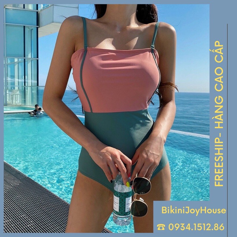 Bikini ❤️FREESHIP❤️ liền mảnh phối màu xinh xắn cao cấp