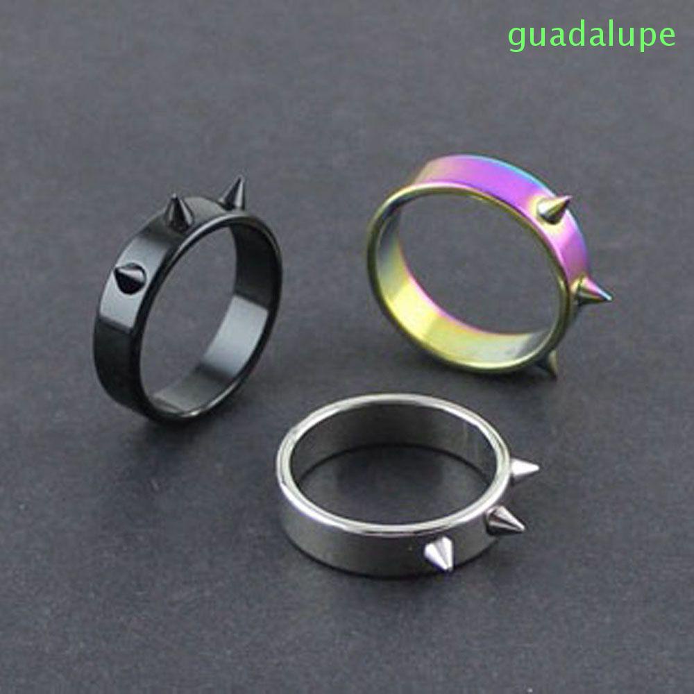 Nhẫn GUADALUPE tự vệ bằng thép không gỉ nhiều màu thời trang phong cách punk dành cho nam và nữ