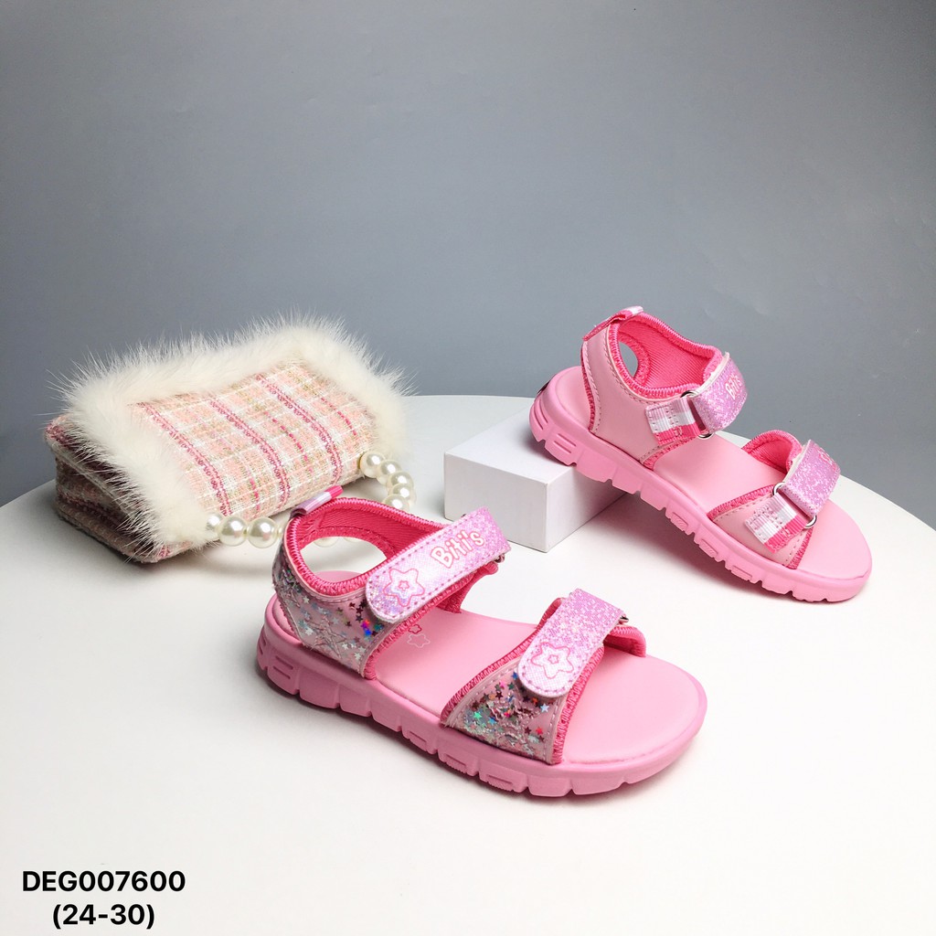 Sandal BlTI bé gái 24-27 ❤️FREESHIP❤️ Dép quai hậu họa tiết ngôi sao lấp lánh cách điệu, quai dán điều chỉnh DEG007600