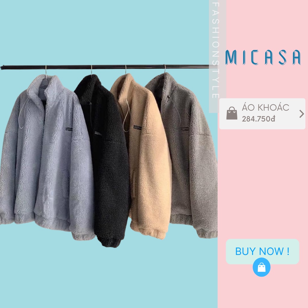 Áo khoác lông cừu cổ cao phong cách hàn quốc thời trang nam nữ M07-C