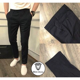 [FREE SHIP] Quần Tây Âu Đen Kẻ Sọc Mẫu Hot Nhất